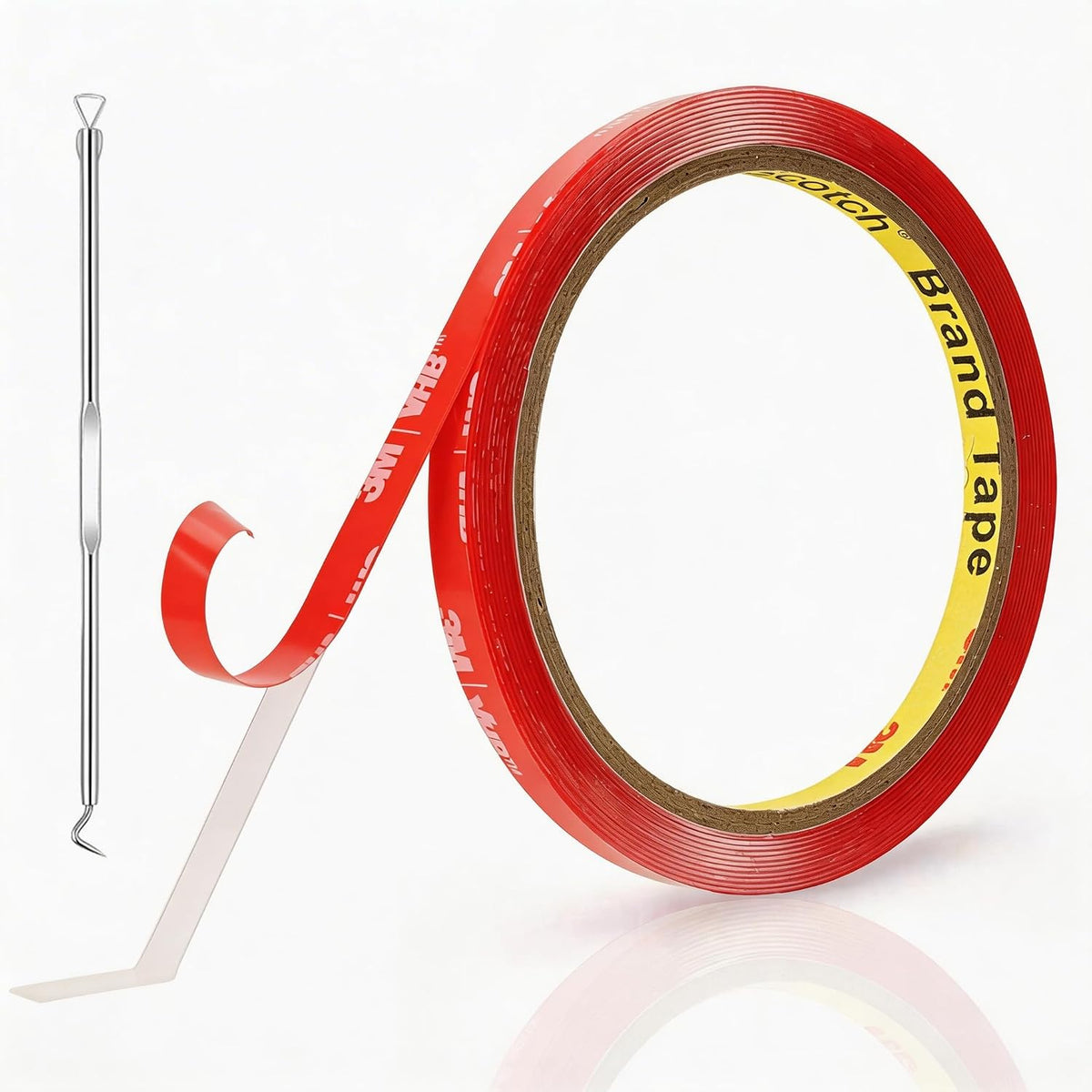 3M Clear Double Sided Tape Heavy Duty Made of VHB 4905 1/4 inch x 10 ft, Ultra Thin Strong Adhesive for Electronics