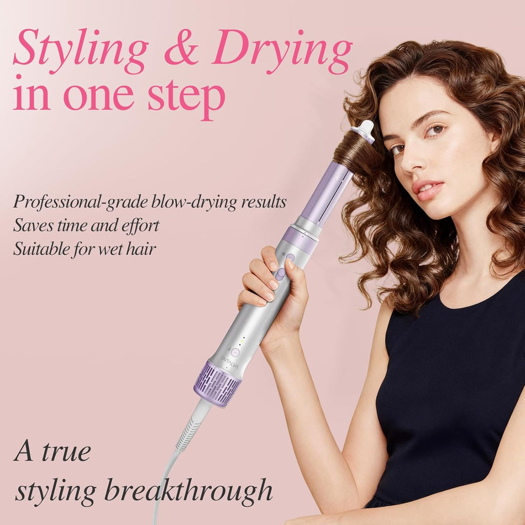 5 in 1 Hot Air Styler- Blowout Brush Hair Dryer Set for Salon Blowouts, Smooth Curls, Volumizing and Straightening