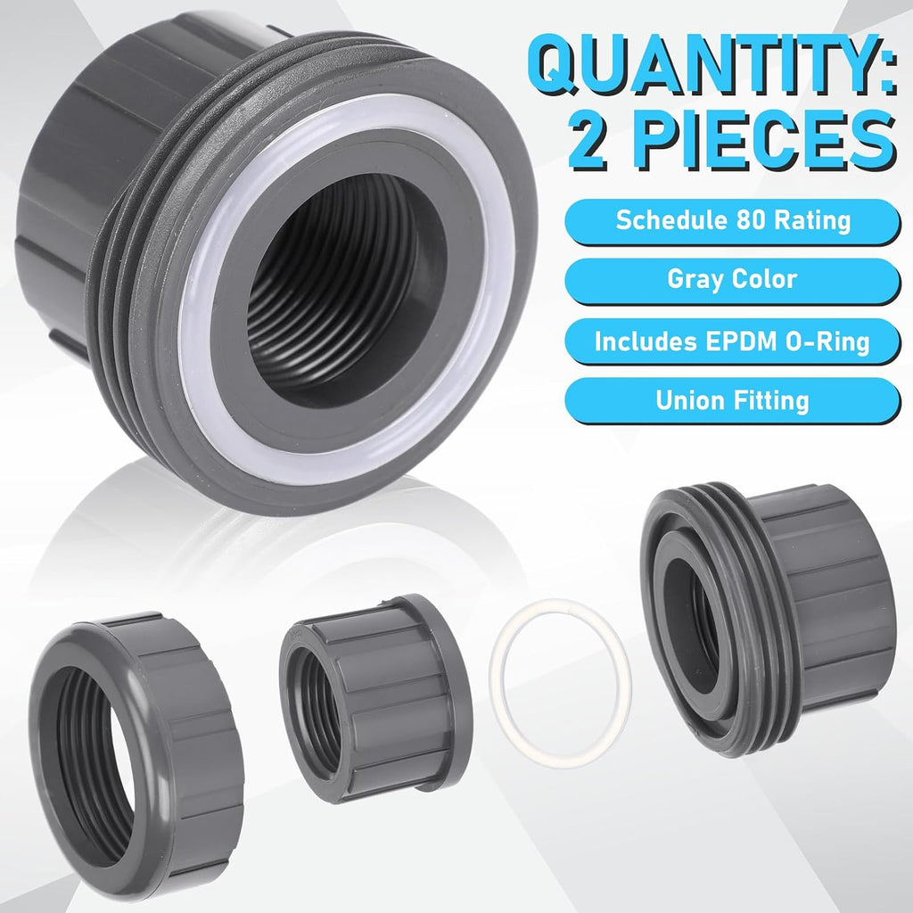 Pangda 2 Pack 1 Inch PVC Union Pipe Compatible with 898 Series