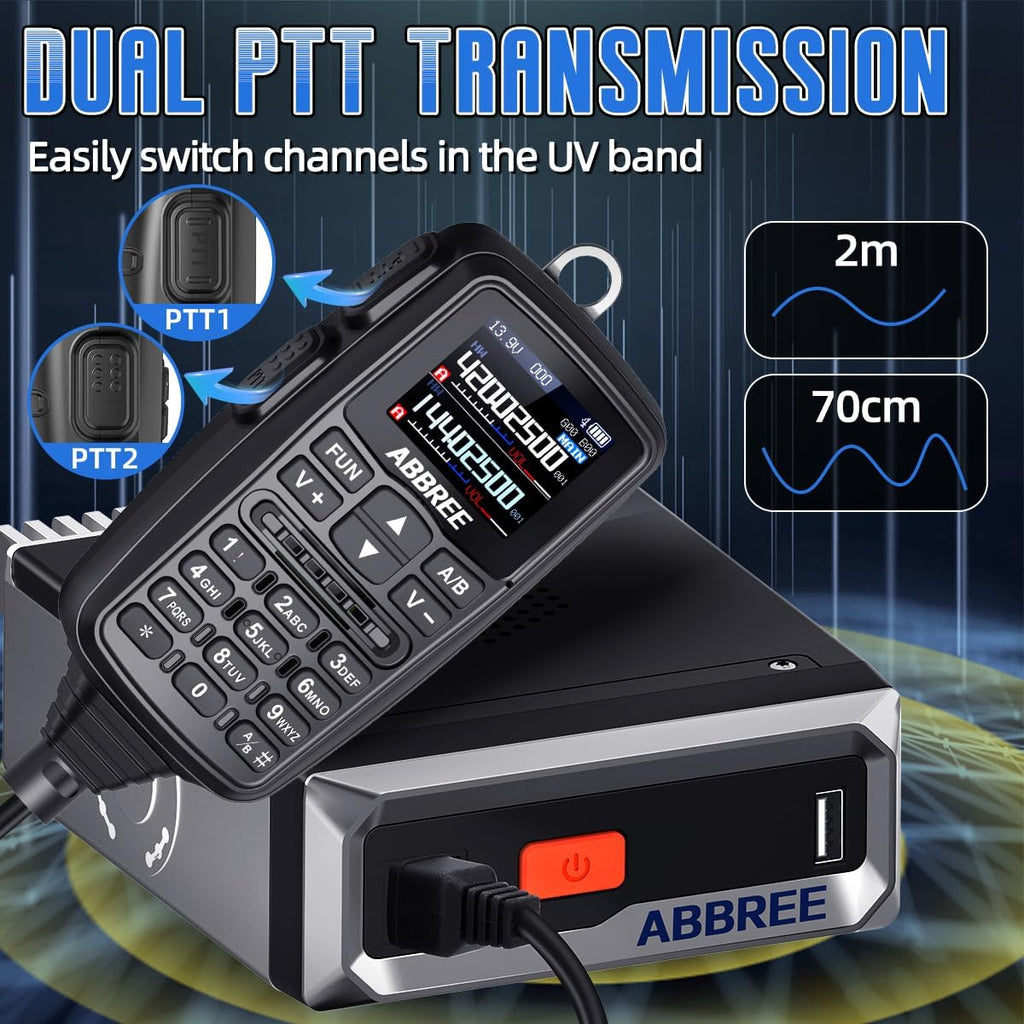 Mobile Ham Radio 30W GPS Dual Band 136-174MHZ/400-480MHZ NOAA VHF/UHF Long Range Base Station Two Way Radio with