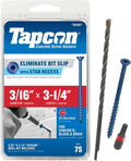3/16 x 3-1/4" Star Head Blue Climaseal Concrete Screws, 75 PCS