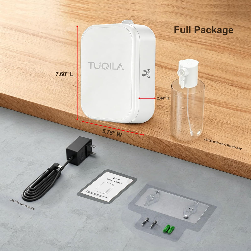 Waterless Essential Oil Diffuser, Plug-in/Batteries 2000Sq Ft -White