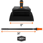 12” Upright Dustpan, Standard Combo – Ergonomic Design Eliminates Need to Bend While Cleaning – Interchangeable with