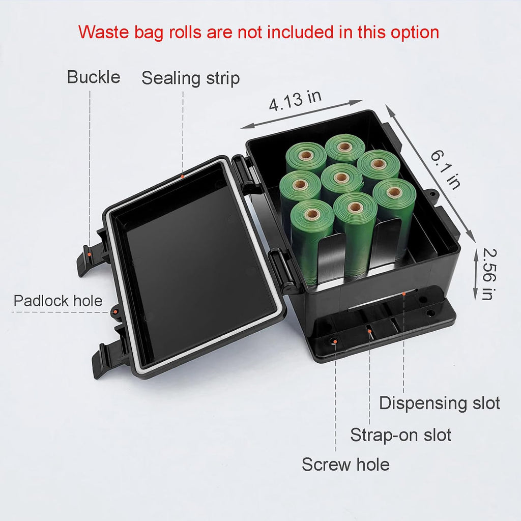 Dog Poop Bag Dispenser Wall Mounted Waterproof Outdoor Pet Waste Bags Dispenser Station with Cute Doggie Poo Images