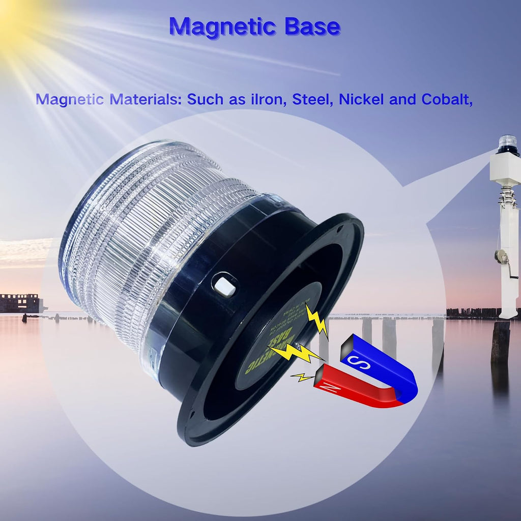 Cloud Fire LED Anchor Light for Boat Yacht, Magnetic Solar Powered White