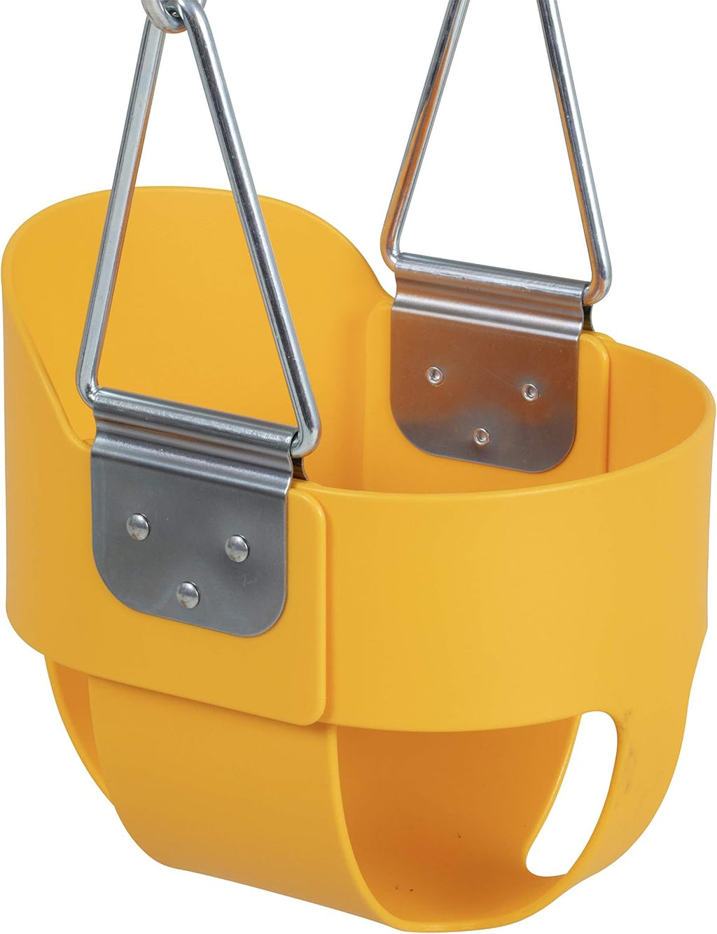 Jack & June Yellow High Back Full Bucket Playset Toddler Swing with Plastisol-Coated Chains