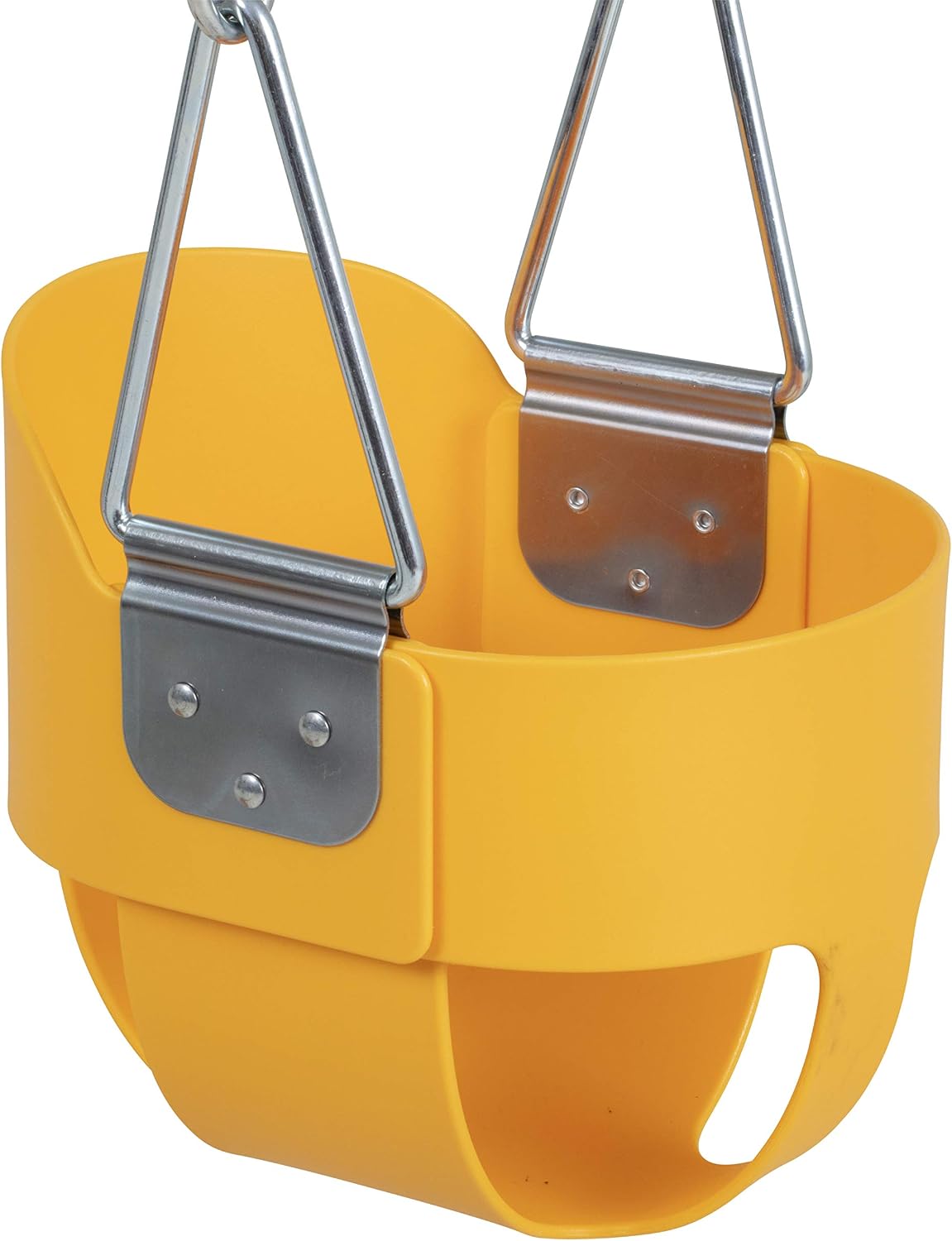 Jack & June Yellow High Back Full Bucket Playset Toddler Swing with Plastisol-Coated Chains