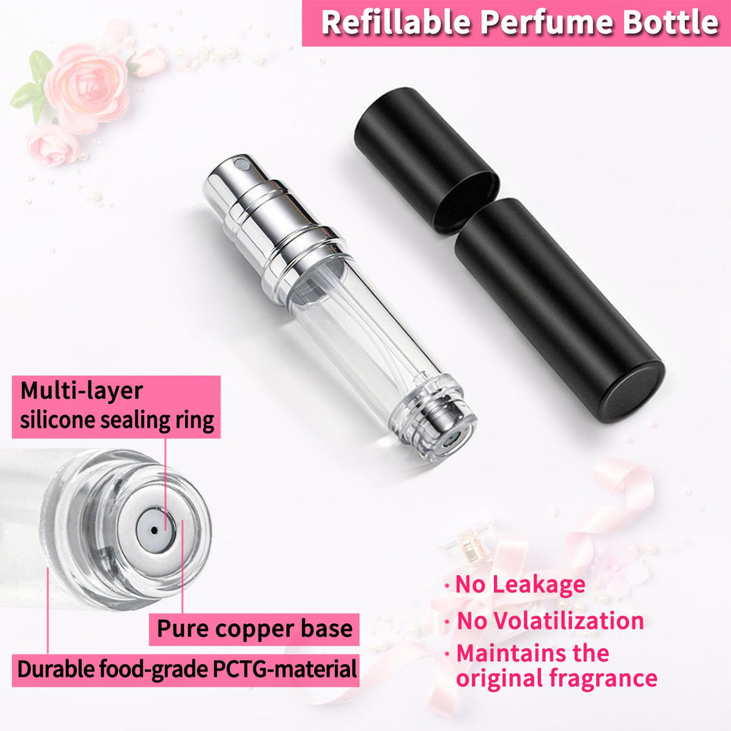 2-Pack 5ML Perfume Bottle Refillable Atomizer, Cologne Spray Bottle Travel