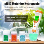 YINMIK pH Meter for Hydroponics, 4 in 1 PPM EC Meter for Plant Nutrients