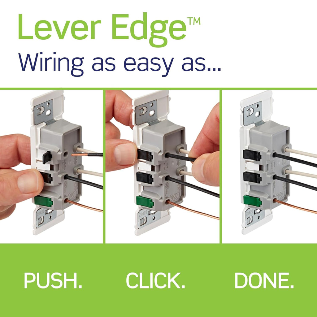 Lever Edge 15 Amp Tamper-Resistant Duplex Wall Outlet, 10-Pack, E5325-MW, White