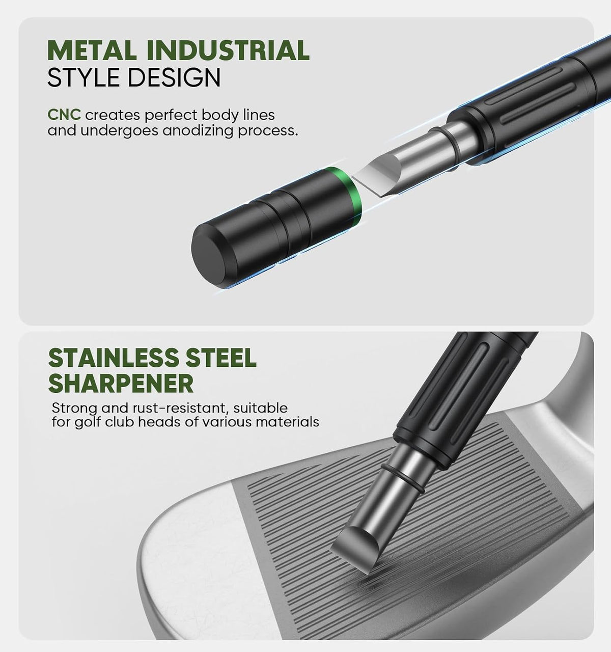 Pro Golf Cleaning Kit with Golf Club Cleaner Brush, Grip Cleaner, Club Polish, Towel, Club Groove Sharpener Tool and
