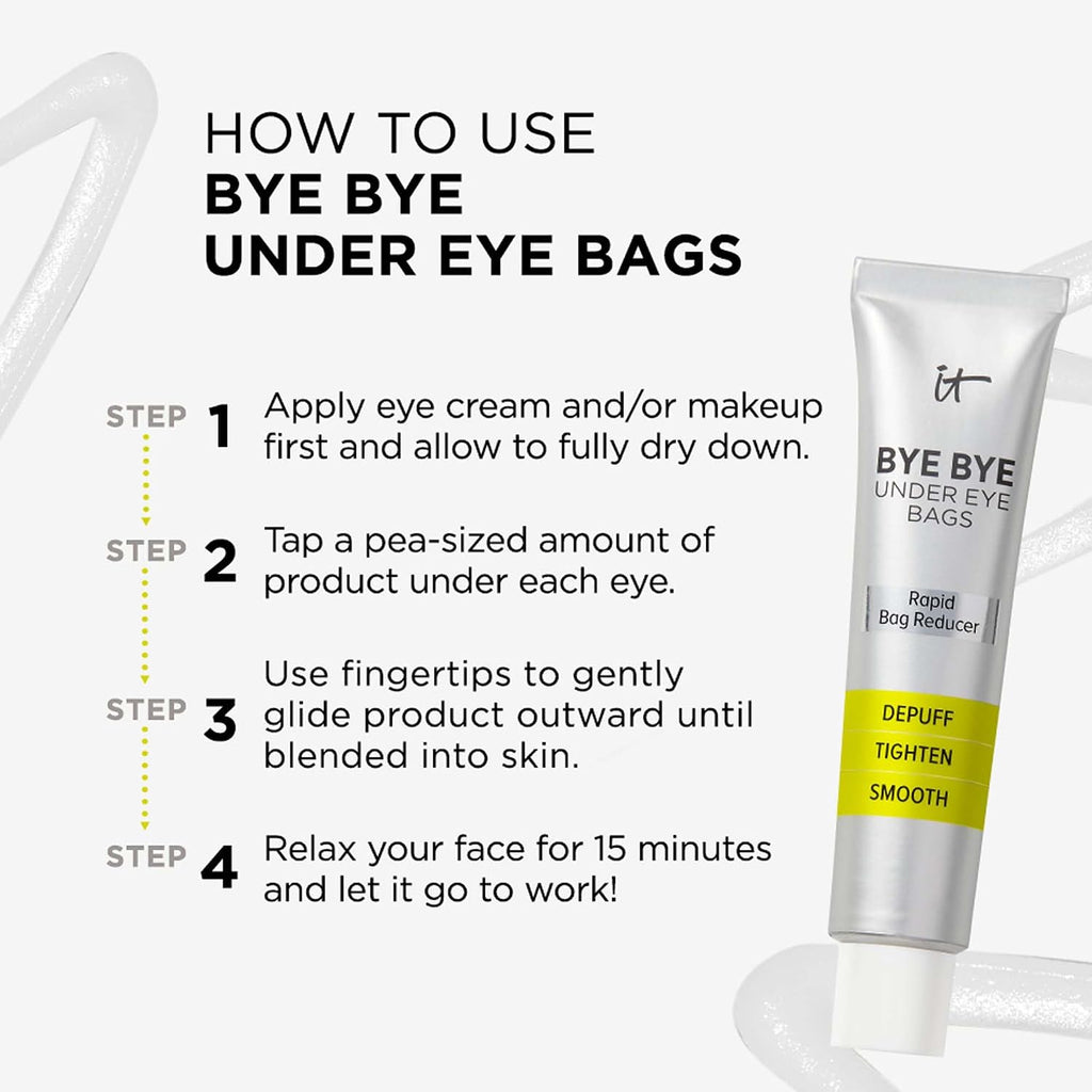 IT Cosmetics Bye Bye Under Eye Bags Daytime Treatment - Temporary Eye Bag Reducer & Undereye Corrector, Smooths &