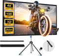 Projector Screen with Stand, Paris RHÔNE 100-inch Outdoor Indoor Projector Screen 16:9 4K HD PVC, 1.5 Gain Portable