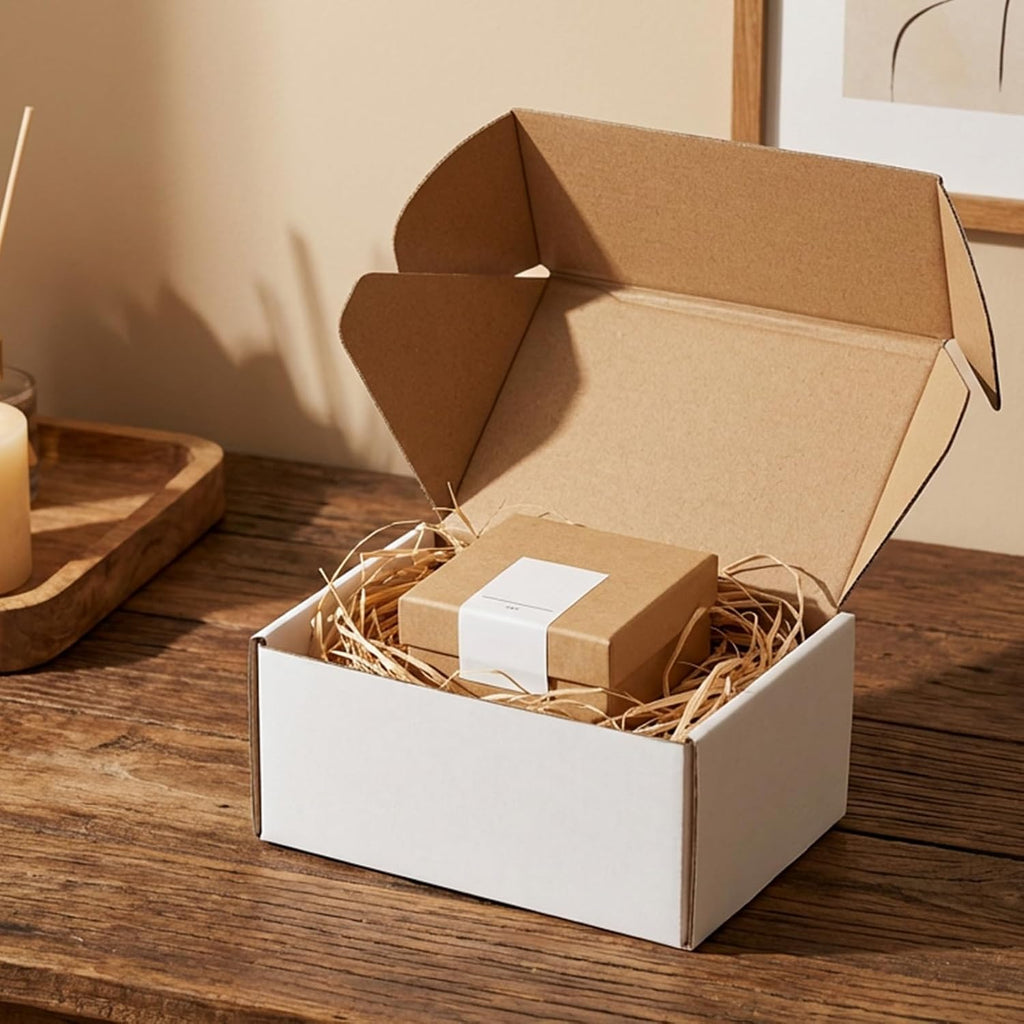 30 Pack 6x4x3 inch Small Shipping Boxes, White Mailing Boxes