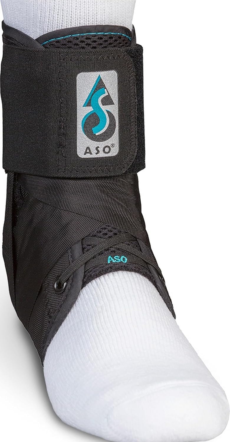 ASO Ankle Stabilizer Lace Up Ankle Brace Sprain Support Black, MD