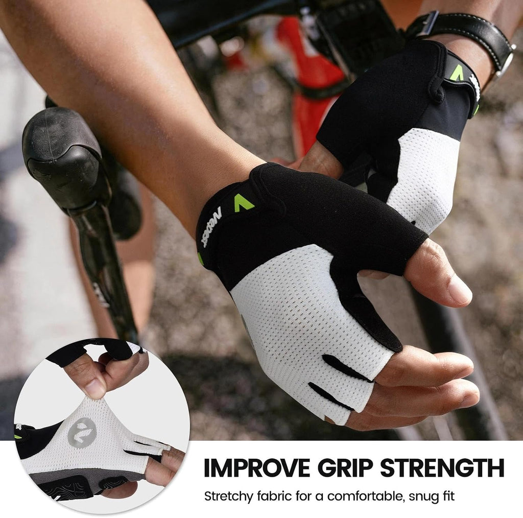 Road Cycling Gloves Gel Padded Absorbing Fingerless Breathable