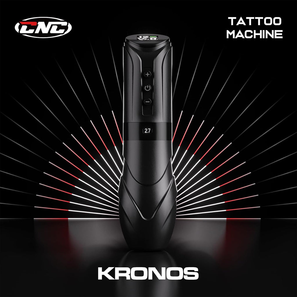 Wireless Tattoo Machine with 7 Adjustable Strokes(2.7-4.5mm),3800mAh Dual Batteries,Rotary Tattoo Pen Coreless Motor