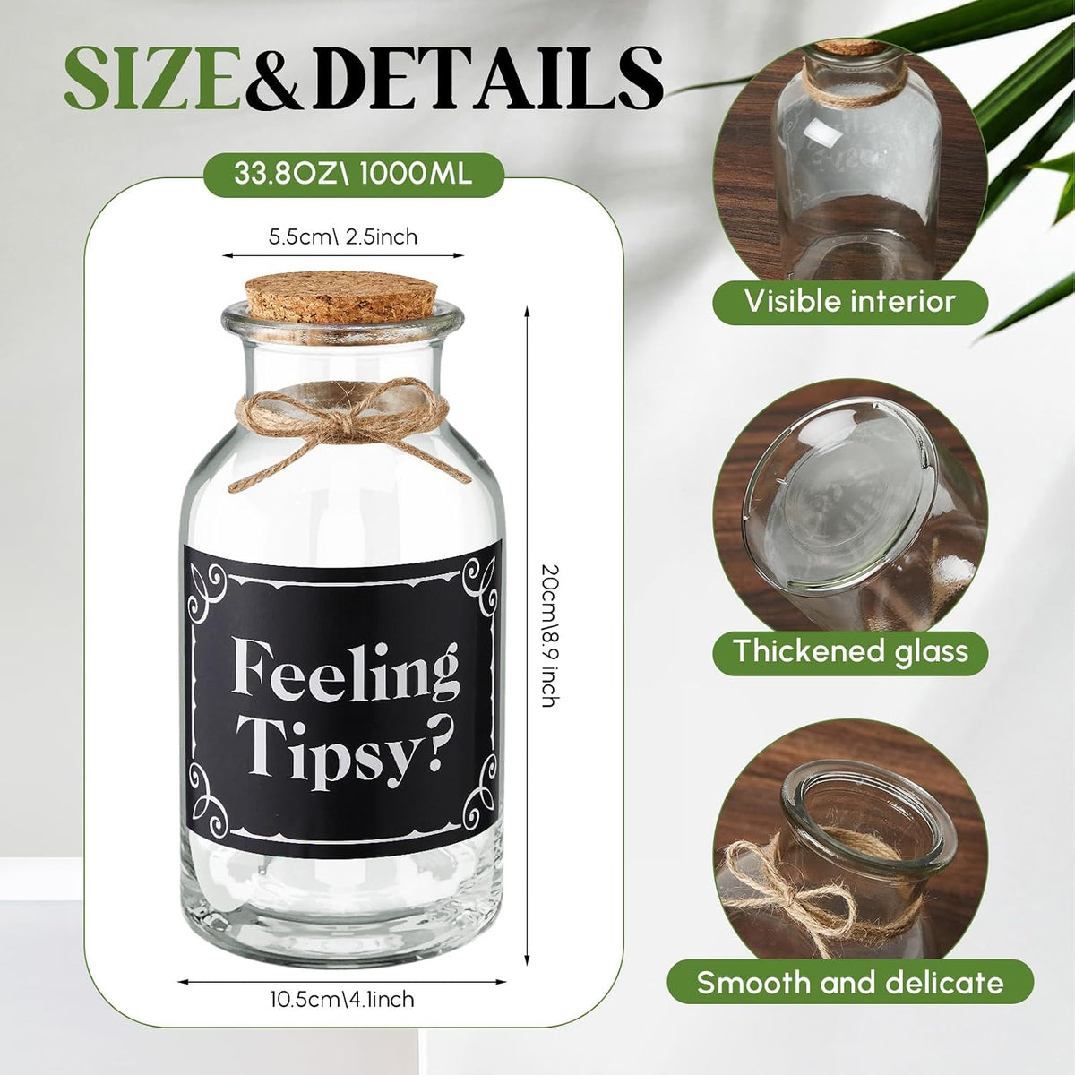Light up Tip Jar for Money with Lid, Feeling Tipsy