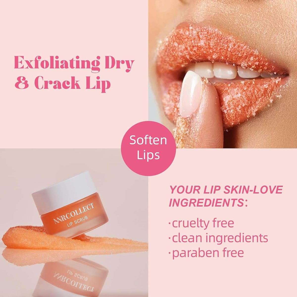 4-Pack Lip Scrub and Lip Mask Set