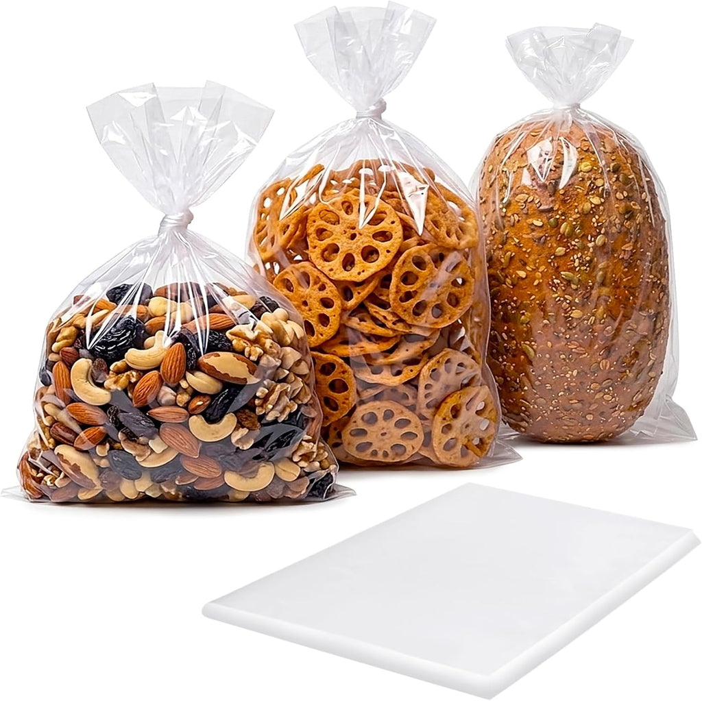 Clear Plastic Flat Open Poly Bags for Packaging, 9x14 In, 50Pcs