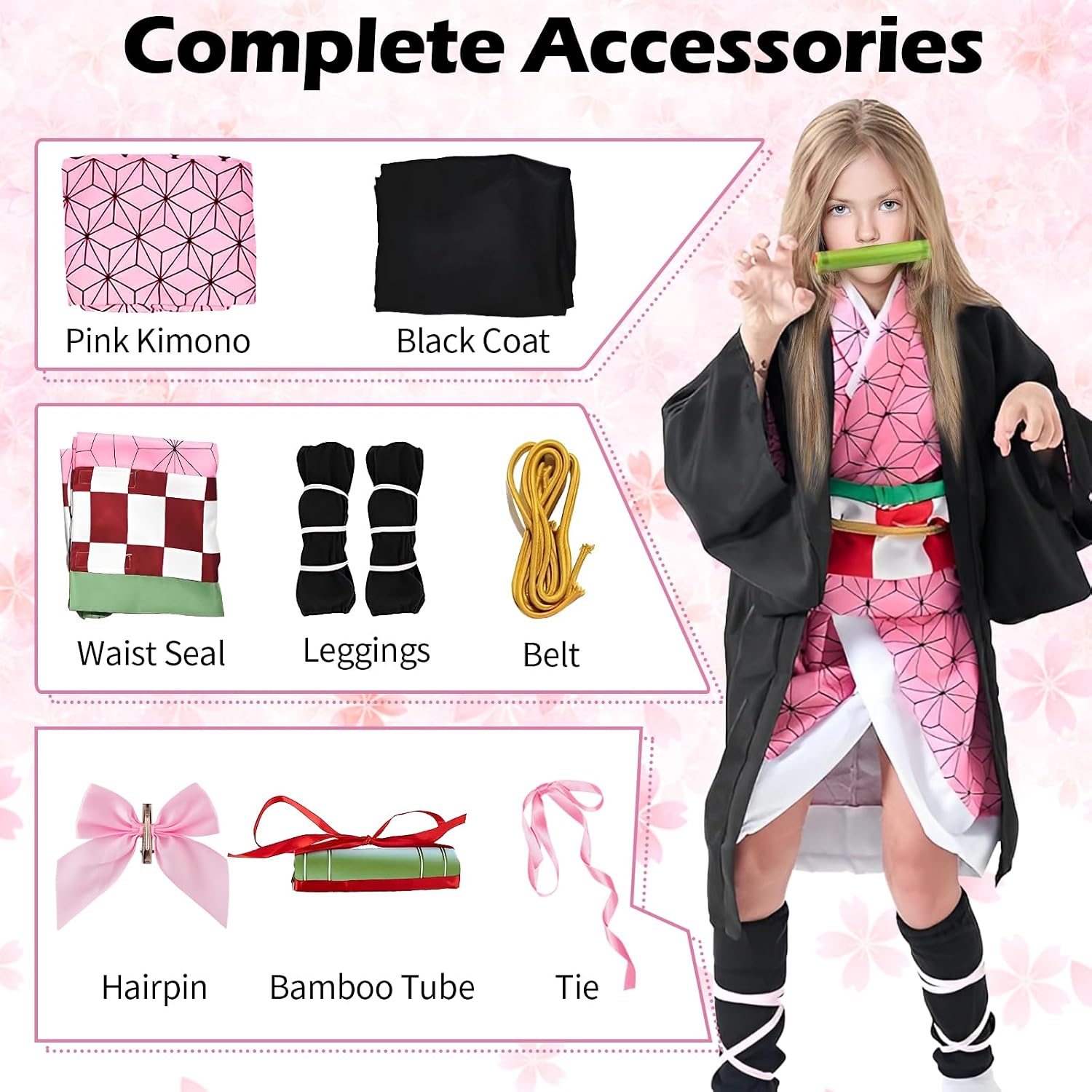 Kamado Anime Cosplay Costume Kimono Outfit, Anime Costume Kids Halloween Costume, Halloween Costume for Boys Girls