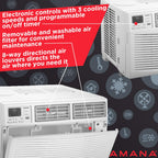 8,000 BTU Window Air Conditioner with 3 Speeds and Timer