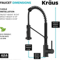Bolden Commercial Style 2-Function Single Handle Pull Down Kitchen Faucet in Matte Black, KPF-1610MB + KRAUS