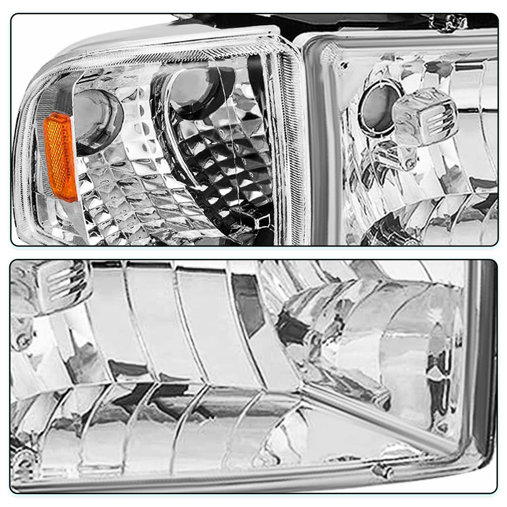 4Pcs Headlight Assembly for 94-01 Dodge Ram 1500