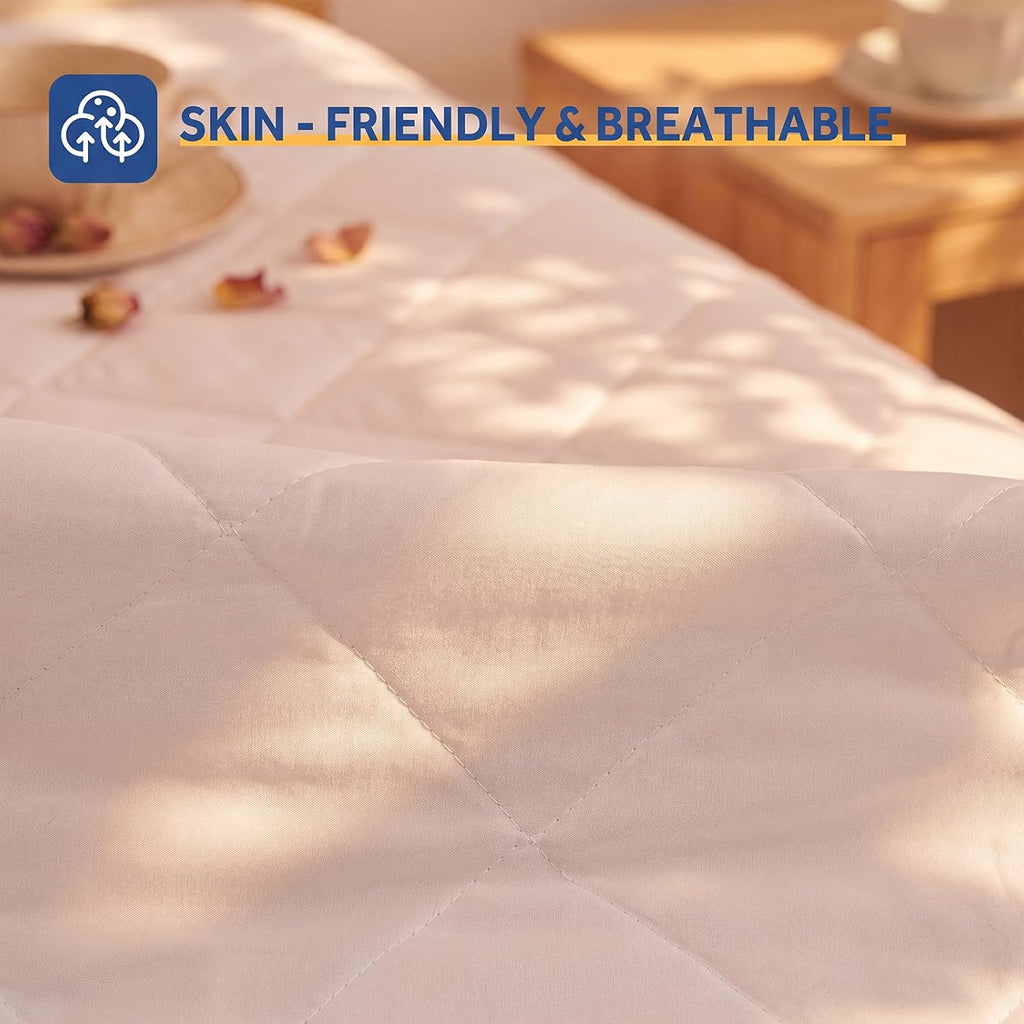 Heated Mattress Pad Twin 39×75 Single Control for Zone | Luxury Quilted Electric Bed Warmer, 9 heat settings, 1-9