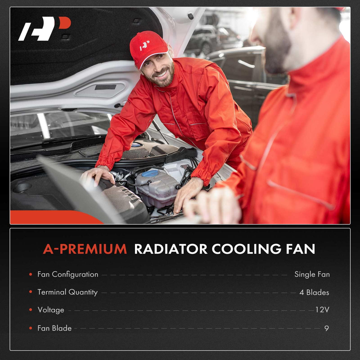 A-Premium Engine Radiator Cooling Fan Assembly with Brushless Motor