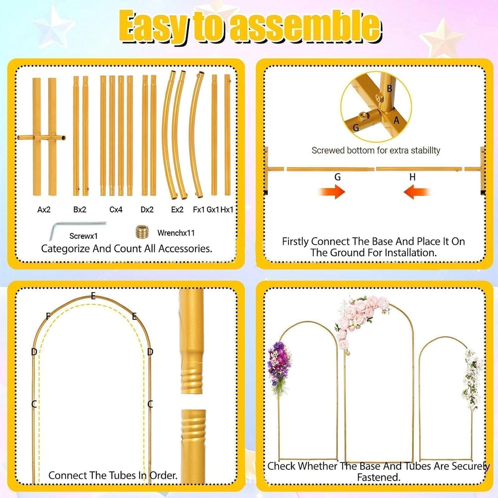 6 FT Wedding Arch Backdrop Stand, Balloon Arch Stand for Wedding Ceremony
