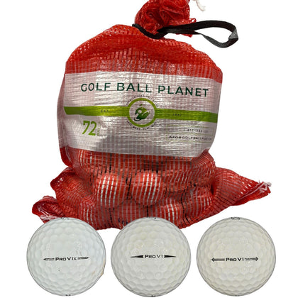 72 Pro V1/Pro V1x Used Recycled Golf Balls in Mesh Bag 3A/2A Condition (White)