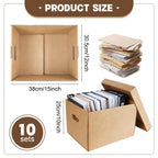 10 Pcs Acid Free Storage Boxes, Archival Storage Boxes, 15 x 12 x 10 Inch Thickened Buffered Acid Free Board Photo