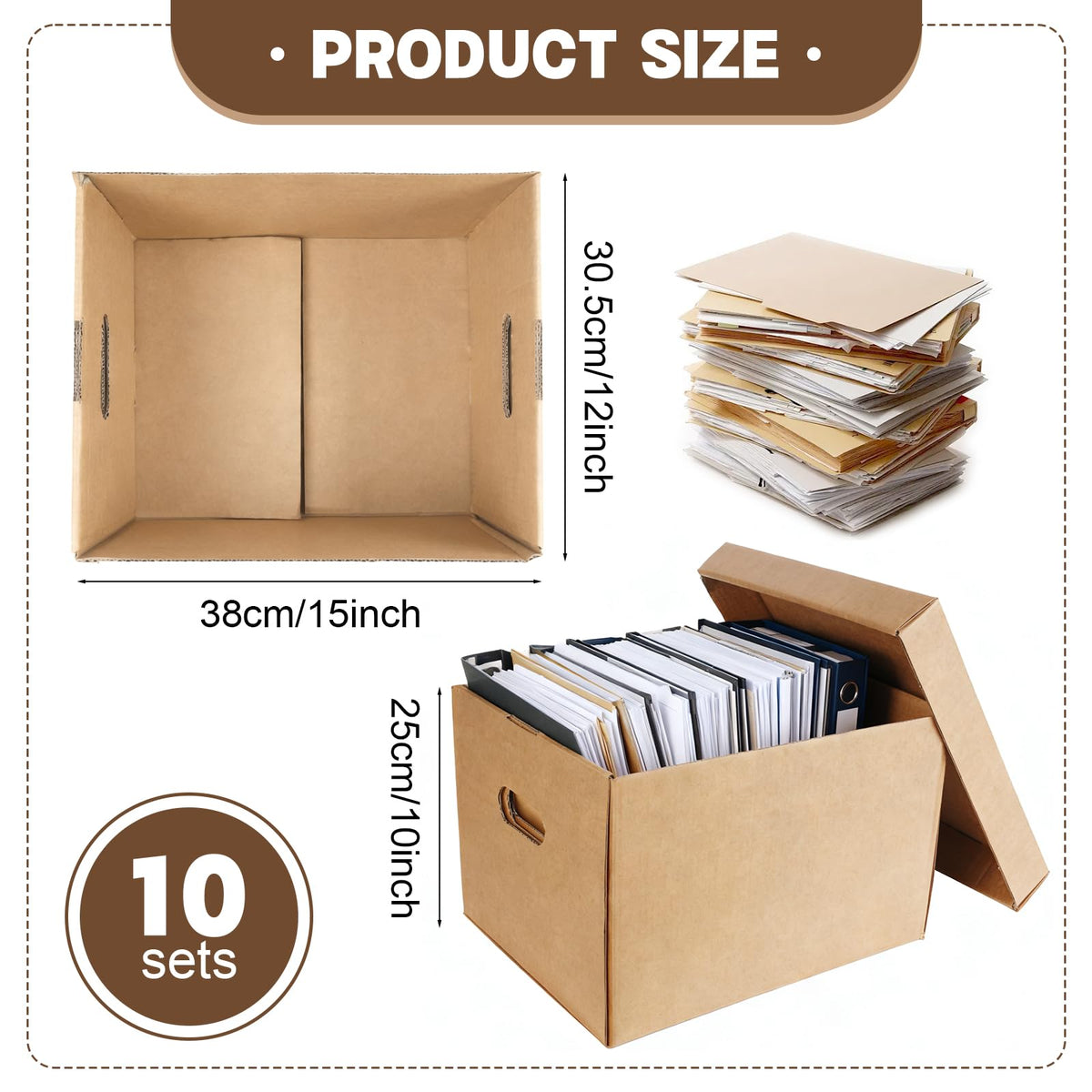 10 Pcs Acid Free Storage Boxes, Archival Storage Boxes, 15 x 12 x 10 Inch Thickened Buffered Acid Free Board Photo