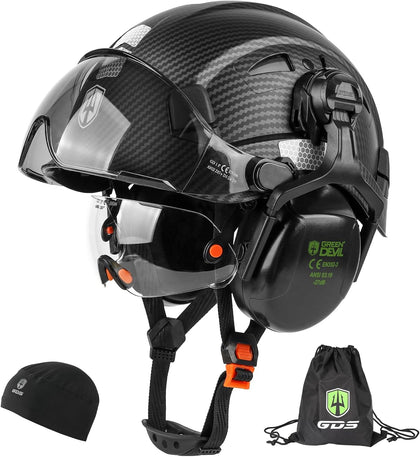Hard Hat Safety Helmet with Visor and Ear Muffs Men Women Vented Work Hardhat ANSI Z89.1 Cascos De Construccion for