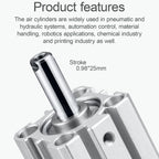 SDA25x25 Thin Air Cylinder 25mm Bore 25mm Stroke Double Acting
