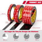 3M Double Sided Tape Heavy Duty 1" x 15.4 Ft, Mounting Tape Black 5925