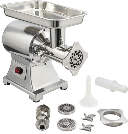 Heavy Duty Commercial Meat Grinder Machine 1.5 HP, 1100W, 330LB/h Stainless Steel Electric Meat Mincer with 2 Blades