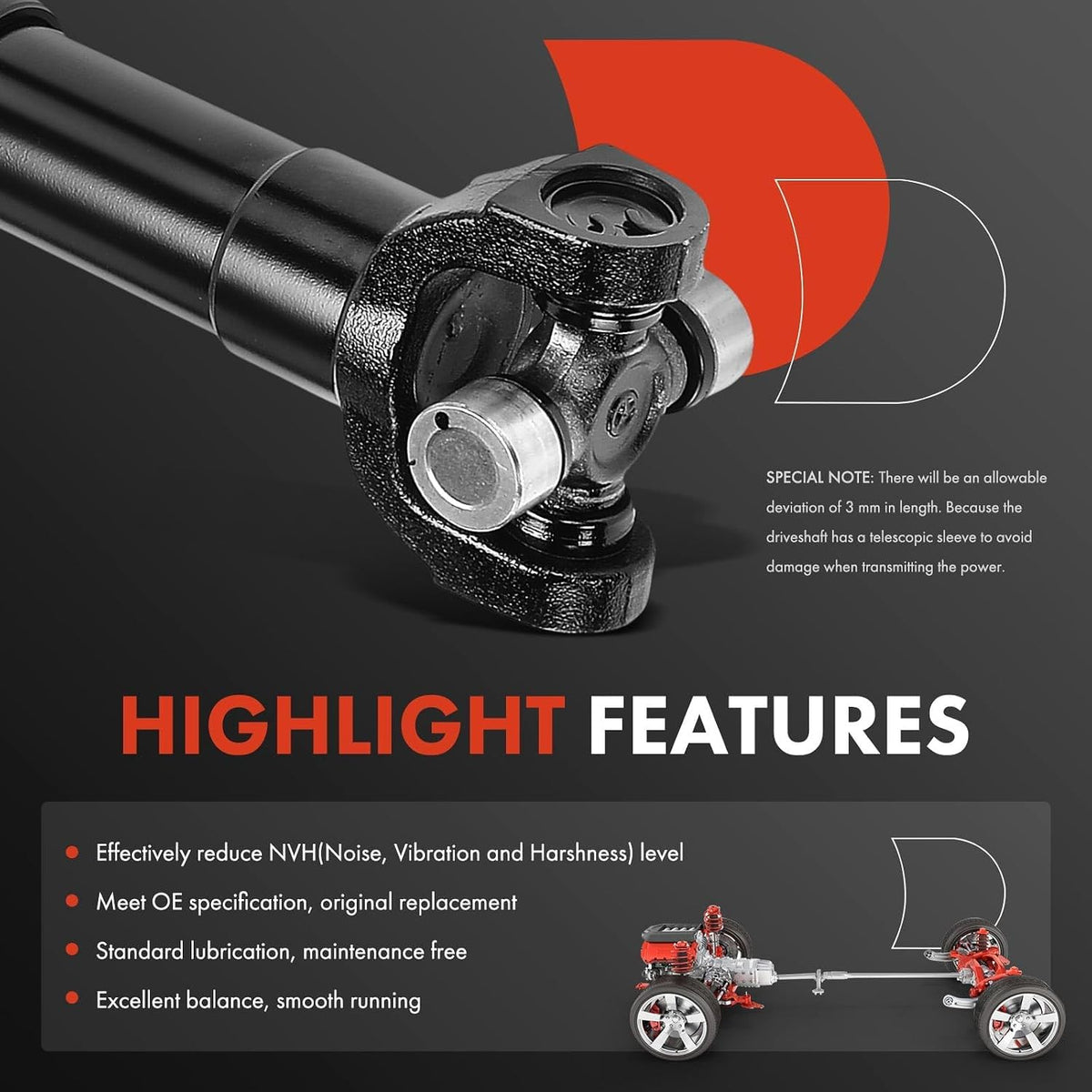 A-Premium Front Drive Shaft Driveshaft Assembly Compatible with Chevy & GMC