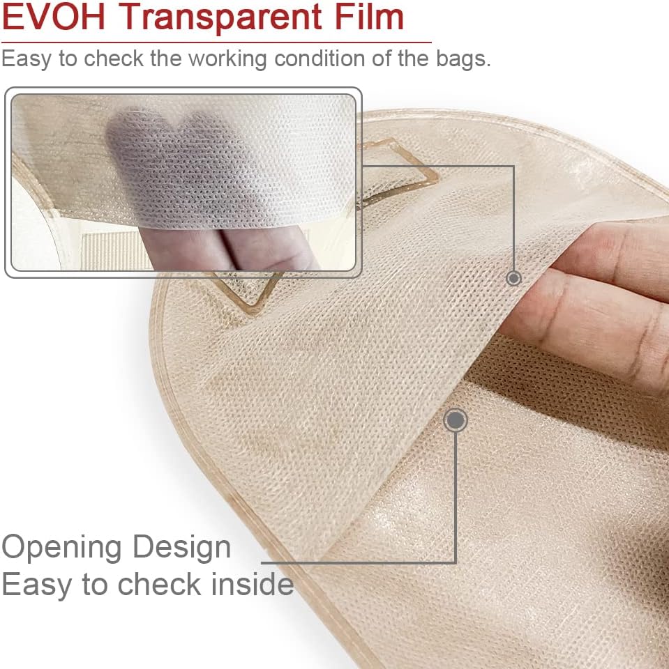 20 PCS Colostomy Bags with Velcro Closure, One Piece Ostomy Bag