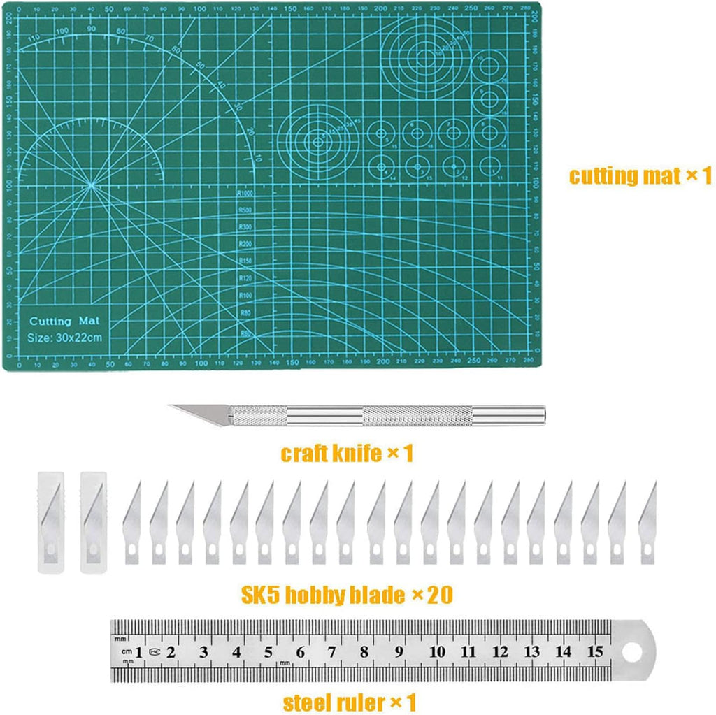 Self Healing Sewing Mat, Exacto Knife Precision Carving Craft Hobby Knife Kit for DIY Art Work Cutting, Hobby