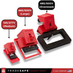 TRADESAFE Circuit Breaker Lockout, 3 Pack Multi-Pole Breaker Lock, XL