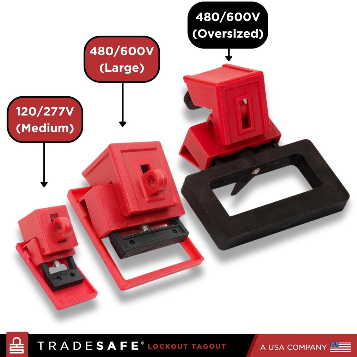 TRADESAFE Circuit Breaker Lockout, 3 Pack Multi-Pole Breaker Lock, XL