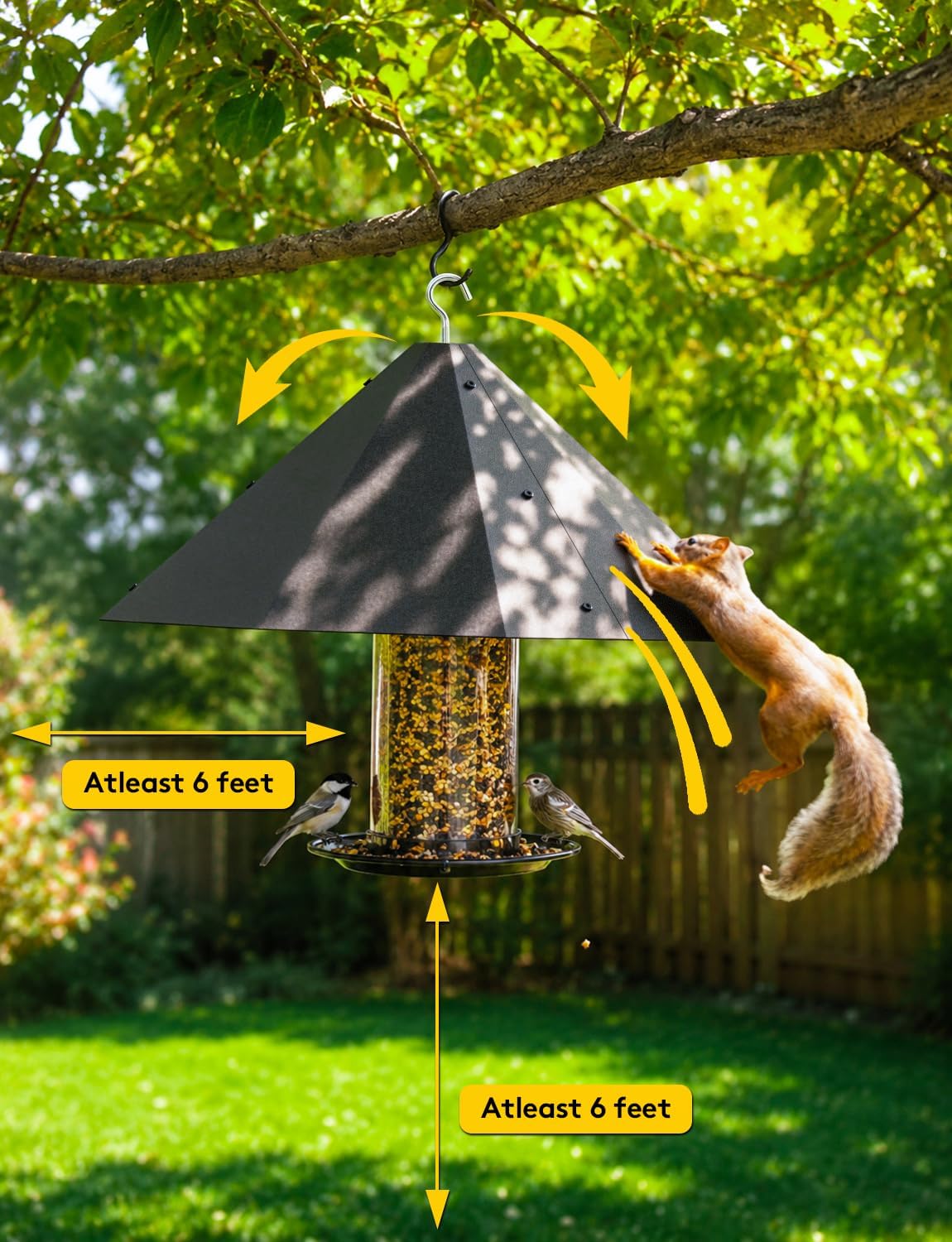 19'' Metal Squirrel Baffle for Bird Feeder Pole