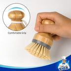 Bamboo Palm Brush, Dish Scrub Brush, Bamboo Dish Brush, Pack of 2