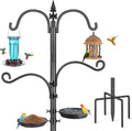 Bird Feeder Pole, 88 Inch Bird Feeding Station 4 Hook Heavy Duty Hummingbird Feeder Stand Hanger Shepherds Hook for