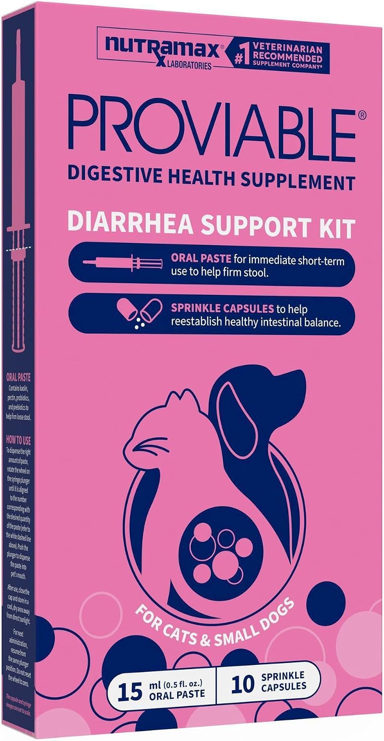 Nutramax Proviable Probiotics, Diarrhea Support Kit for Dogs & Cats