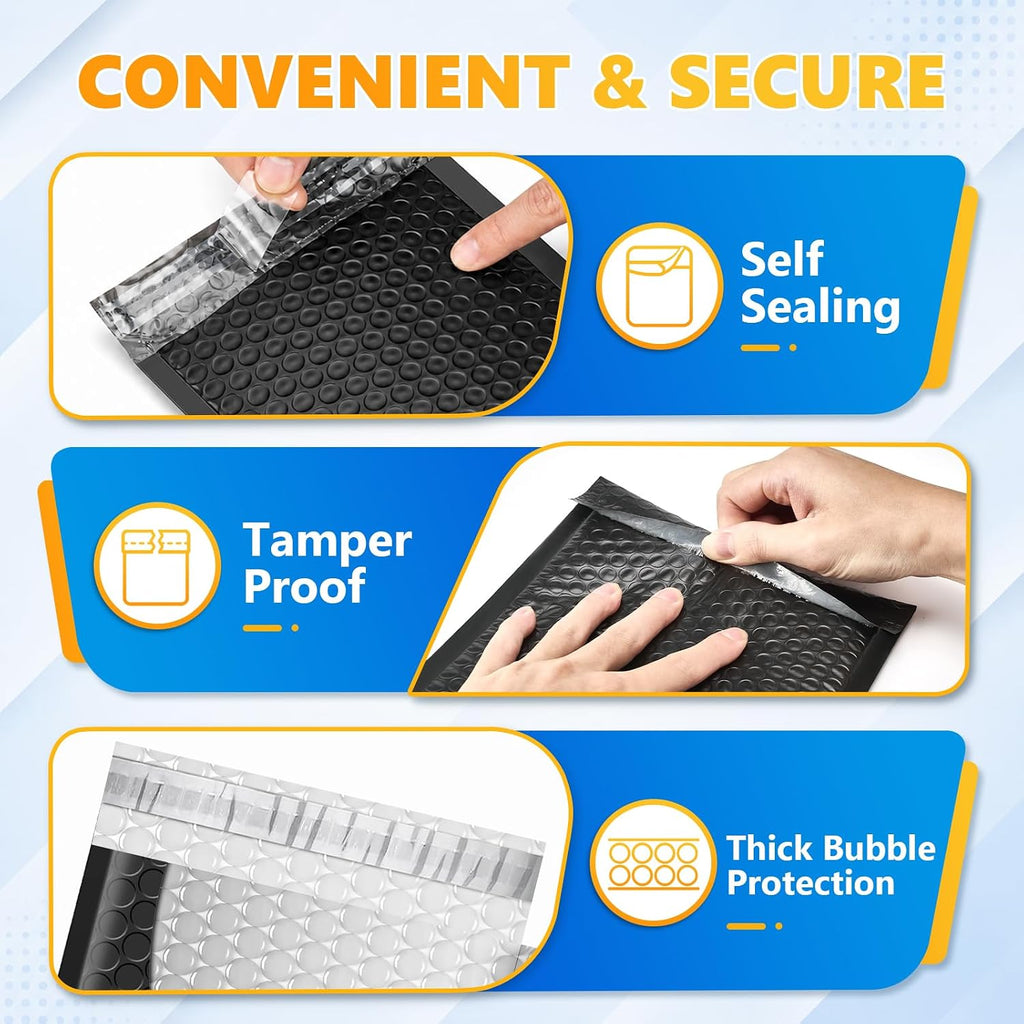 Bubble Mailers 6x10 Inch 600 Pack Black Waterproof Bubble Mailer