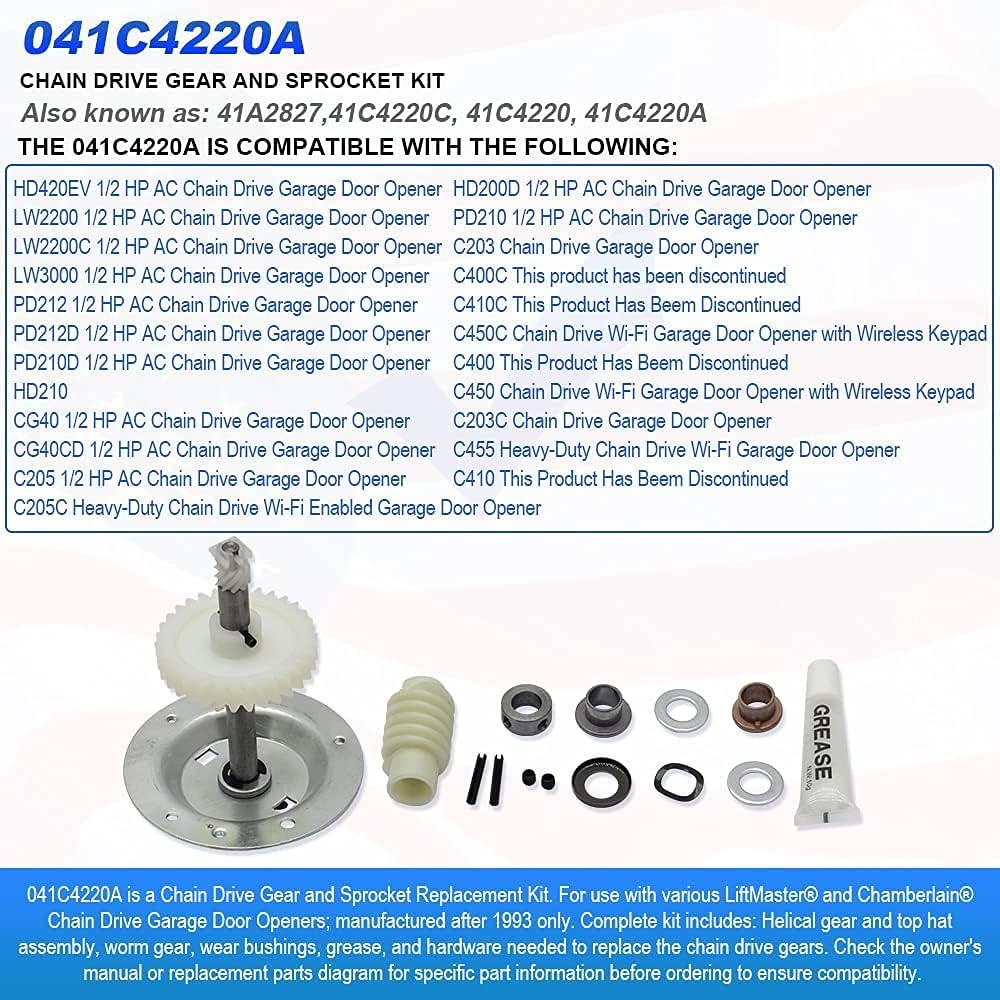 Garage Door Opener Gear and Sprocket Kit - Replaces 41A4315-7D and 41C4220A - Compatible with 139.53615SR, 3280