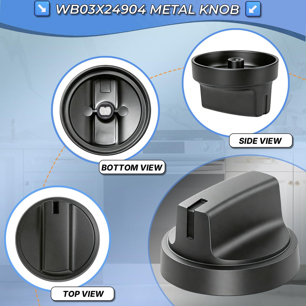 Solid Metal WB03X24904 for GE Electric Range Knobs Replacements